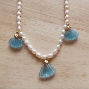 Aquamarine pearl necklace